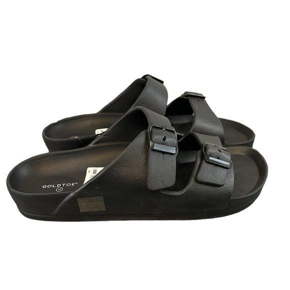 NWOT GOLD TOE Black Foam Sandals (10) - Picture 6 of 6